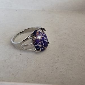 MOJAVE PURPLE POLISHED STONE FASHION SILVER NEW SIZE 7 RING